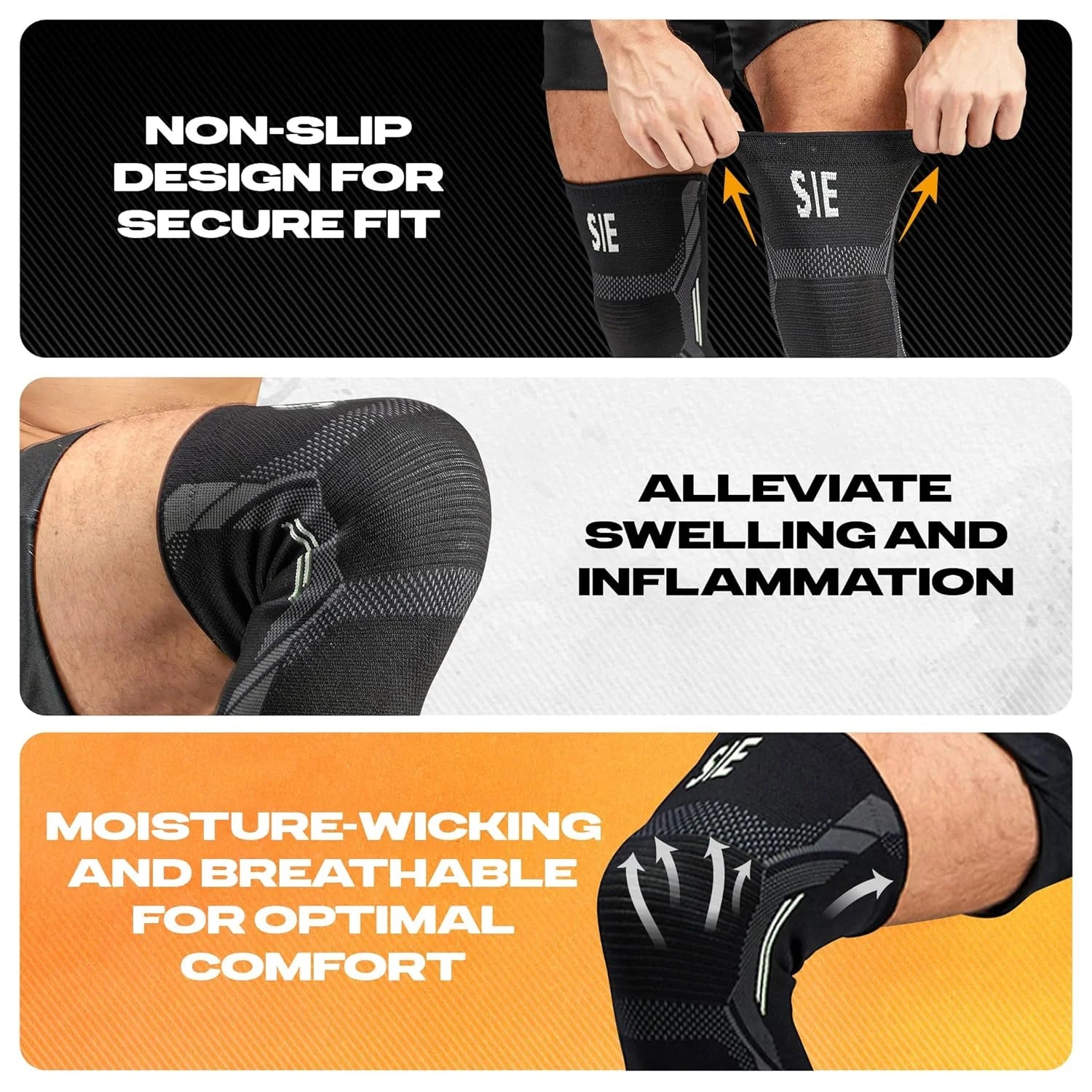 2-Pack Knee Braces for Men & Women – Pain Relief Compression Sleeves for Meniscus Tears, ACL, Arthritis, Gym & Weightlifting