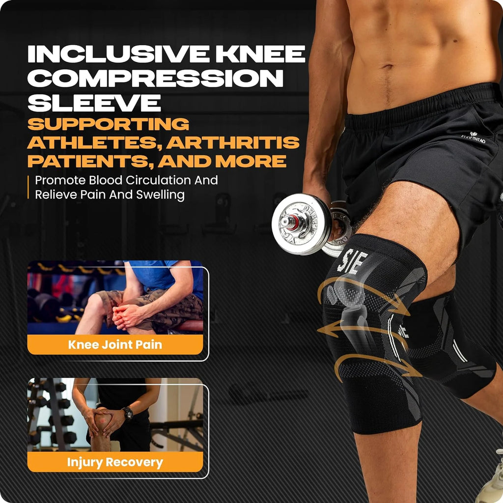 2-Pack Knee Braces for Men & Women – Pain Relief Compression Sleeves for Meniscus Tears, ACL, Arthritis, Gym & Weightlifting