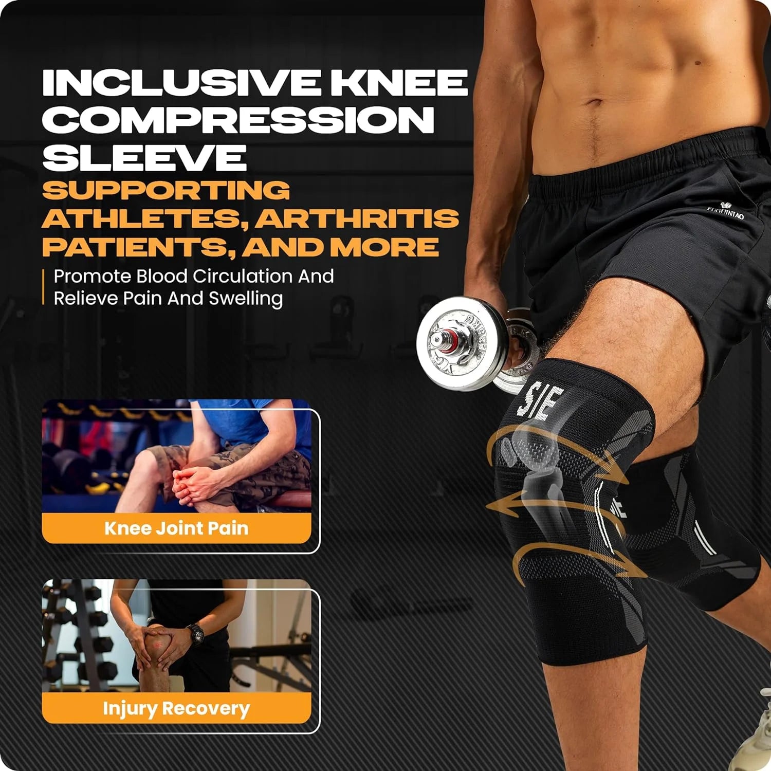 2-Pack Knee Braces for Men & Women – Pain Relief Compression Sleeves for Meniscus Tears, ACL, Arthritis, Gym & Weightlifting