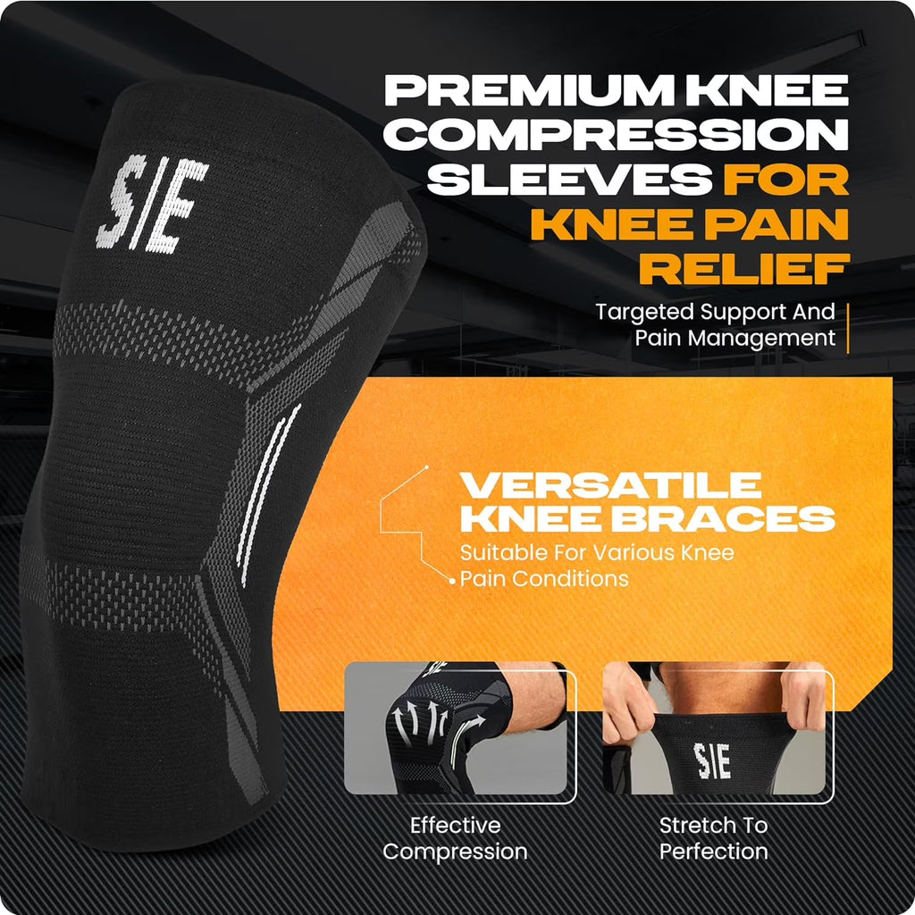 2-Pack Knee Braces for Men & Women – Pain Relief Compression Sleeves for Meniscus Tears, ACL, Arthritis, Gym & Weightlifting