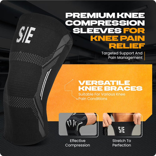 2-Pack Knee Braces for Men & Women – Pain Relief Compression Sleeves for Meniscus Tears, ACL, Arthritis, Gym & Weightlifting